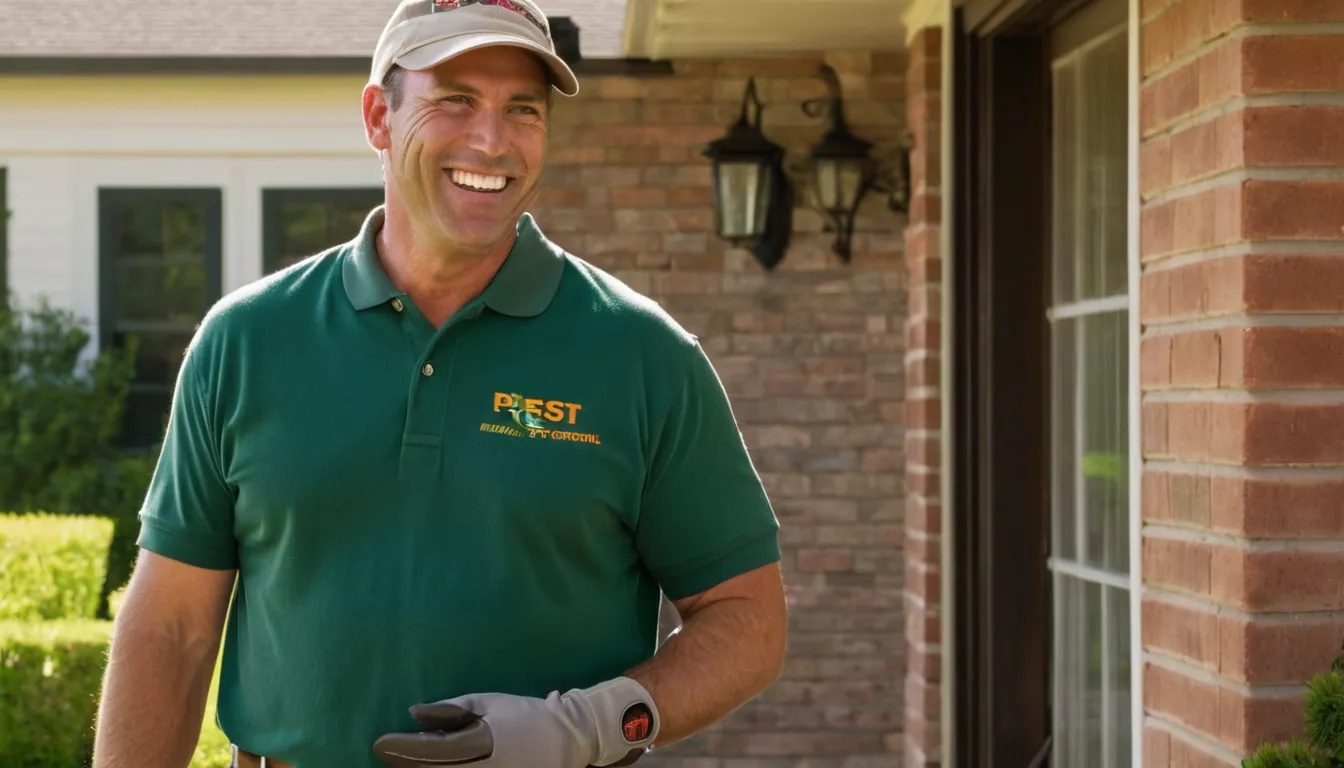A friendly provider talking with a homeowner at the front door of a Dallas brick ranch home